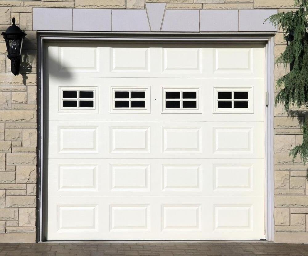 12x7 steel golf cart garage door with window insert