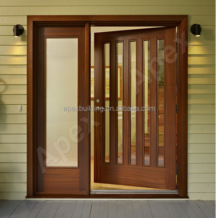 MODERN DESIGN mahogany wood teak wood entry door front door wood screen door with glass design