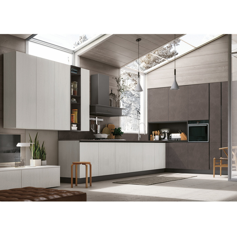 Modern european white high gloss design custom made galley cupboards living room kitchen cabinets