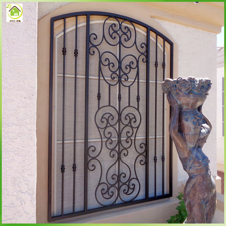 Free customized window security iron bars / decorative security grills windows for house design