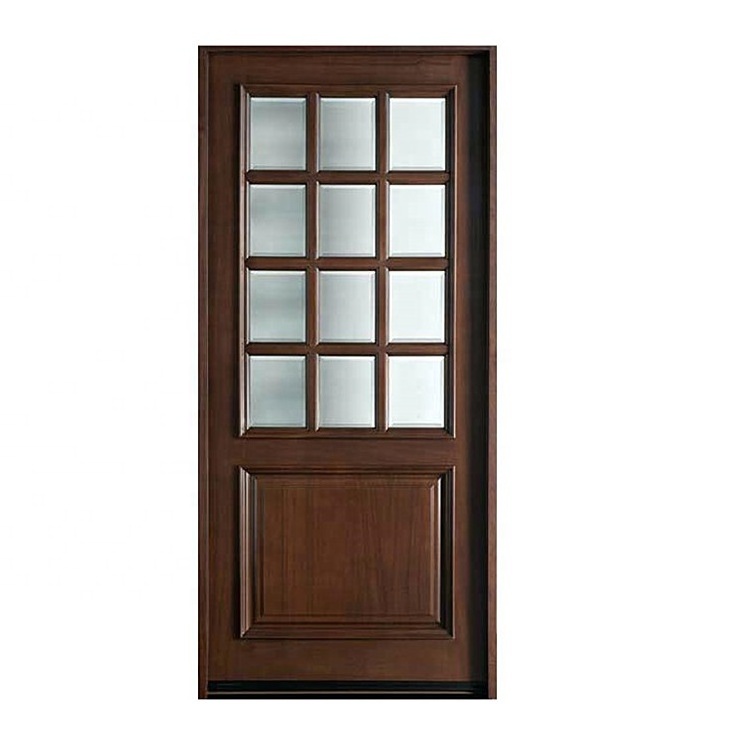 Hotel room home toilet bathroom latest design wooden frame sale decorative interior half glass pantry door