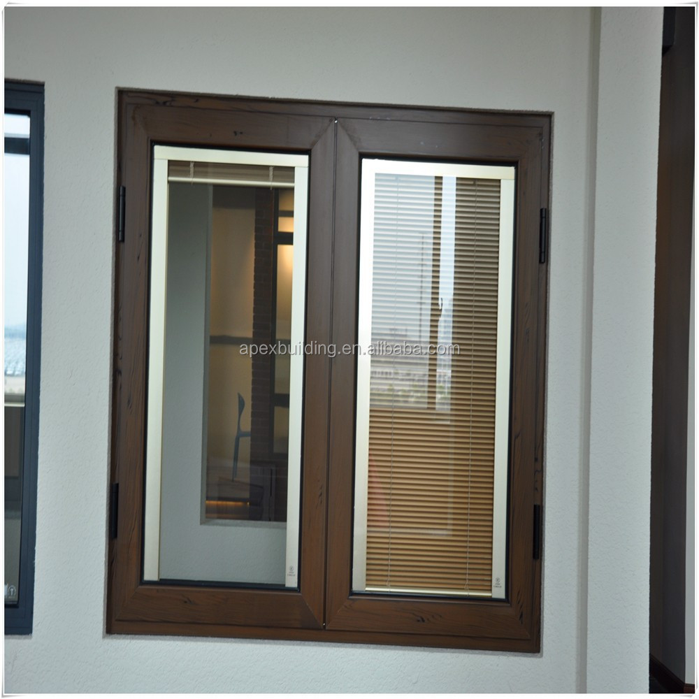 stainless steel blind insert glass aluminum windows