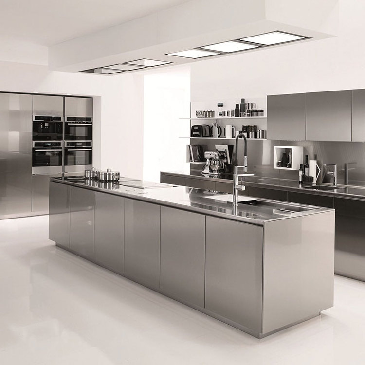 Modern stainless steel waterproof aluminium design kitchen cabinet