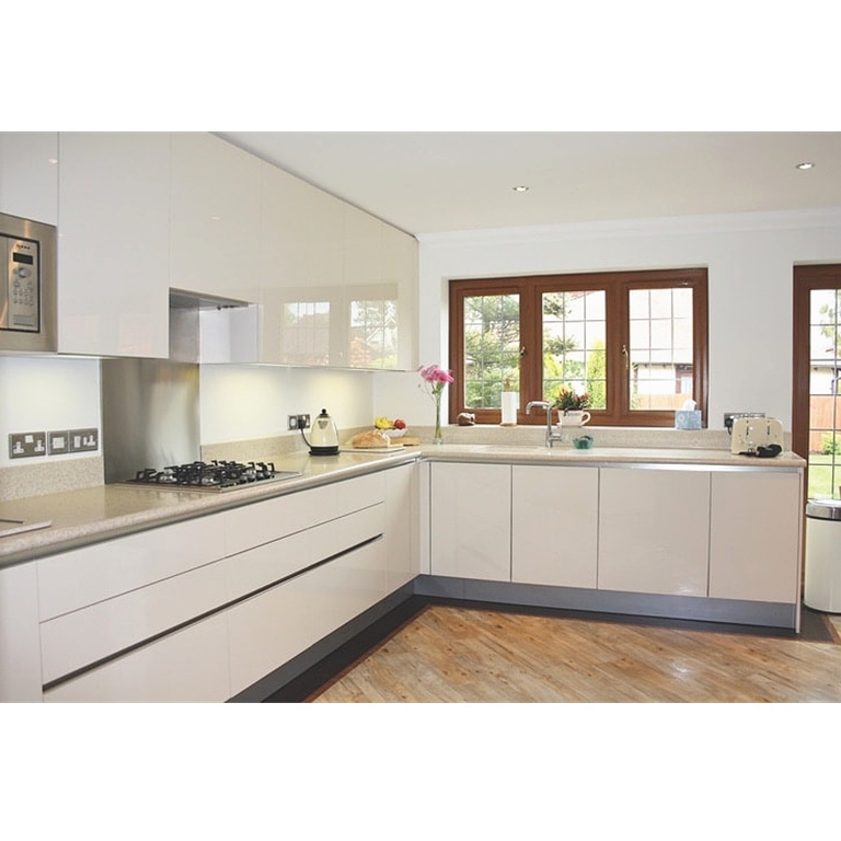 australia high gloss white lacquer stainless steel accessories kitchen cabinet with doors and drawer fronts units