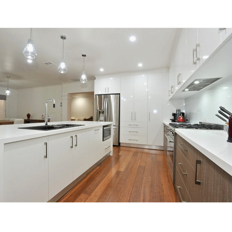 australia high gloss white lacquer stainless steel accessories kitchen cabinet with doors and drawer fronts units