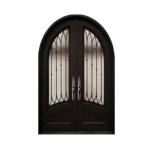 modern ornamental decorative wrought iron front double entry doors