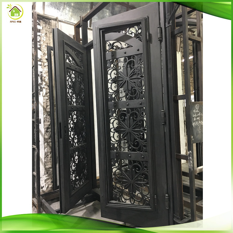 competitive price europe custom modern black residential exterior security doors homes entrance wrought iron villa door