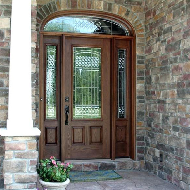 french alder front wood door fiberglass arched entry exterior doors