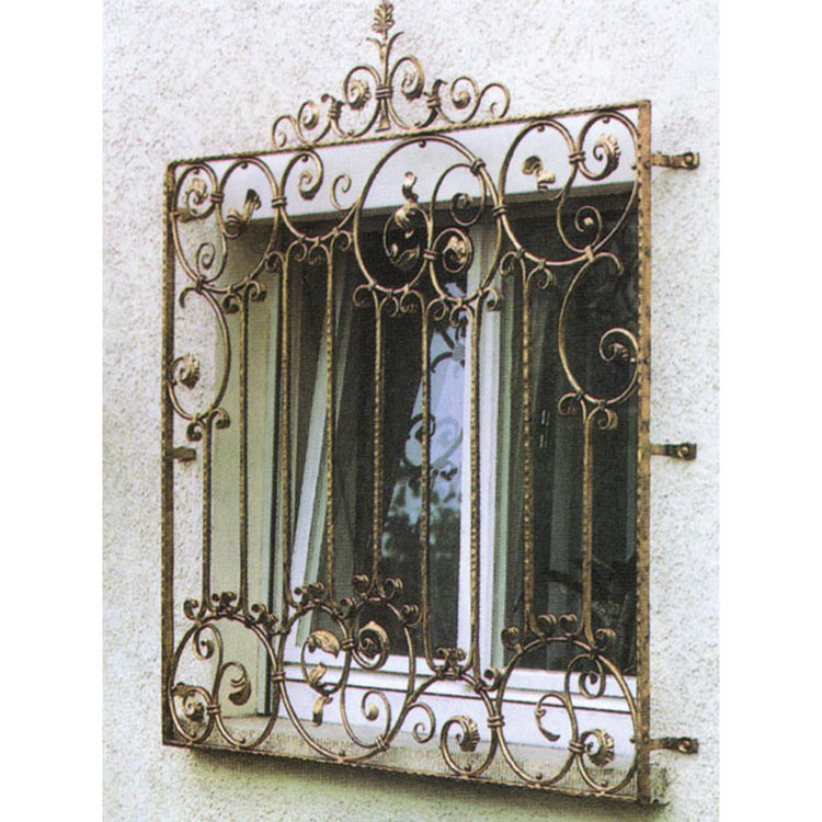 Free customized window security iron bars / decorative security grills windows for house design