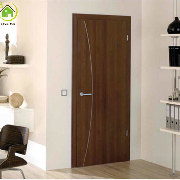 Walnut contemporary bedroom simple solid panel American style sound proof office make China interior modern hotel home wood door