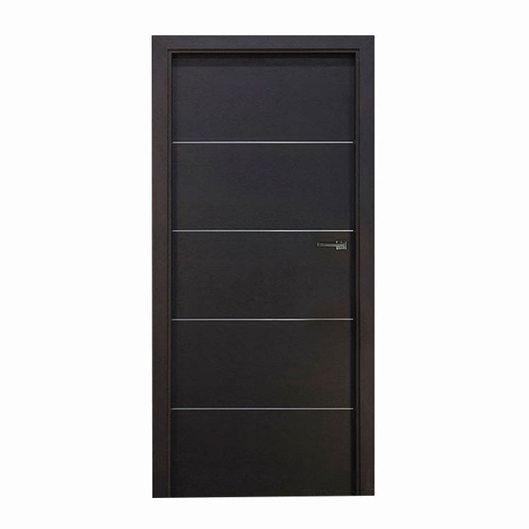 modern latest design solid wood soundproof interior doors for houses bedroom prehung walnut best flush single french wooden door