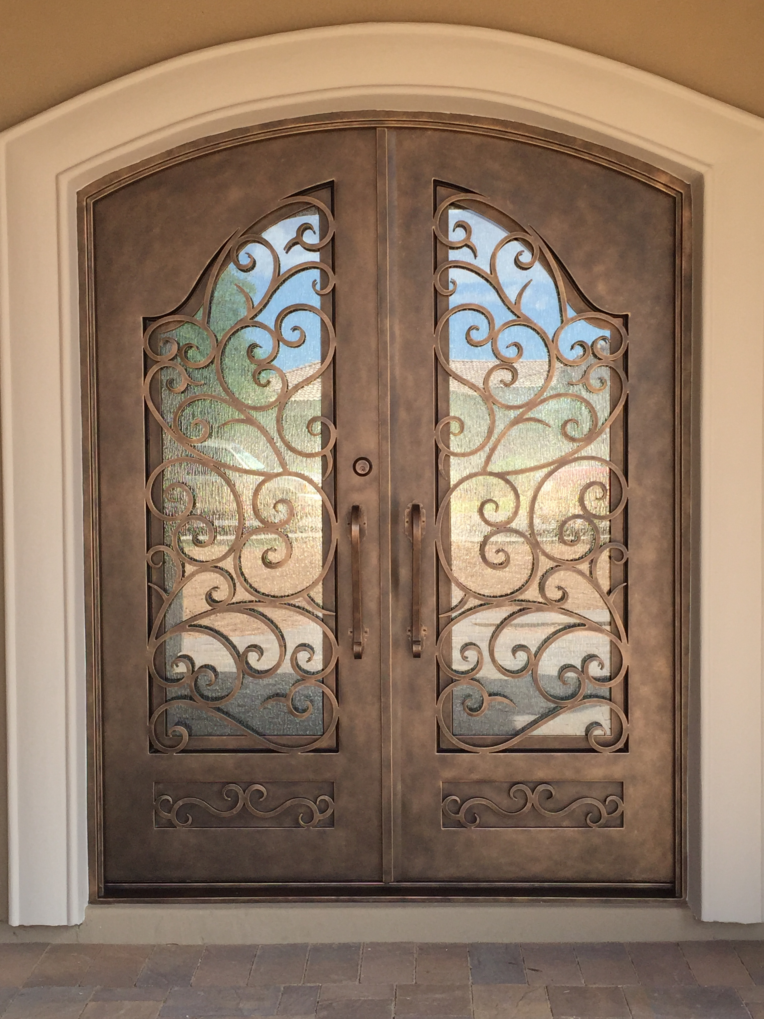 48 inches wrought iron double entry exterior doors for home