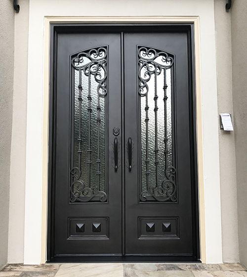 competitive price europe custom modern black residential exterior security doors homes entrance wrought iron villa door