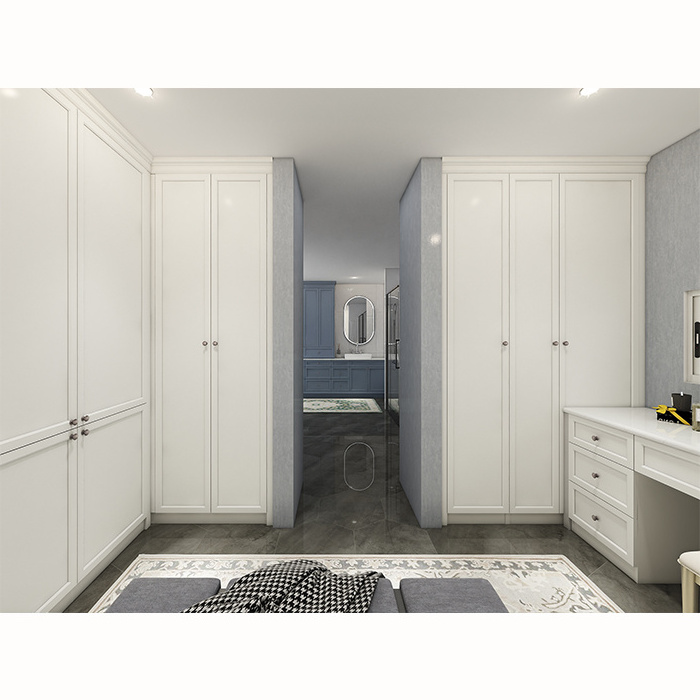 Modern compact white wardrobes wooden cloakroom with drawers walk-in other closet storage organization