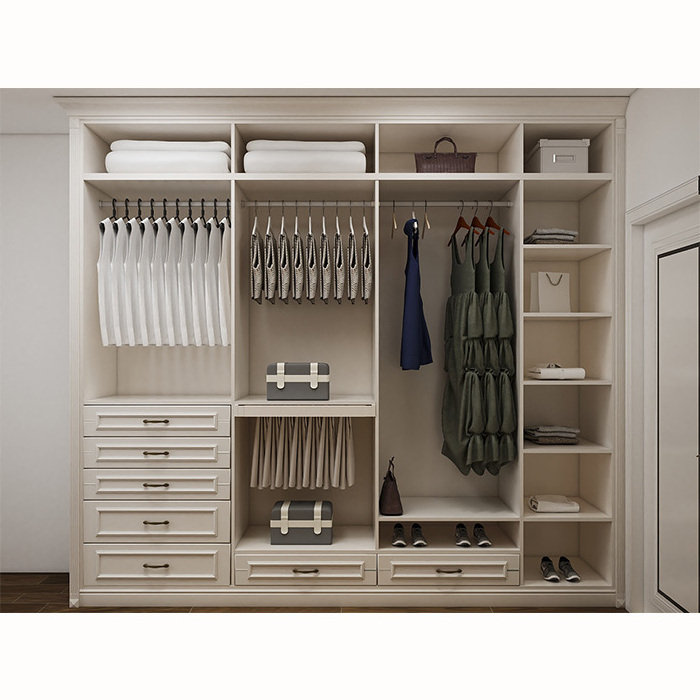 Small wooden white locker glass wardrobe with drawers for clothes organizador closet