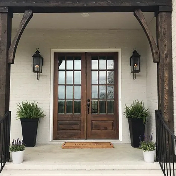 french alder front wood door fiberglass arched entry exterior doors