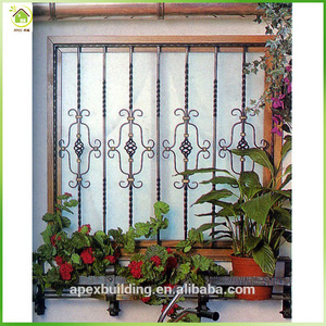 Free customized window security iron bars / decorative security grills windows for house design