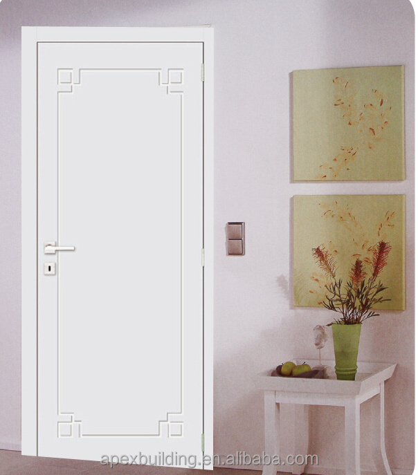 High end white french plain commercial bedroom bathroom office  interior solid wooden door home wood door