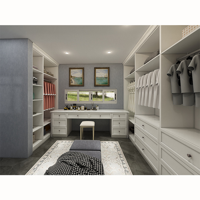 Modern compact white wardrobes wooden cloakroom with drawers walk-in other closet storage organization