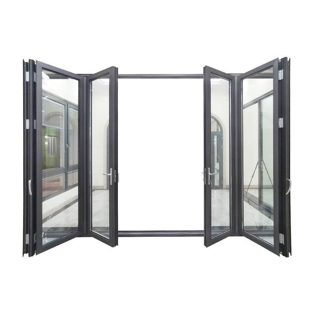 glass sliding balcony aluminium  french folding doors for sale prices bifold glass exterior foldable pvc accordion