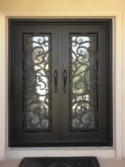 competitive price europe custom modern black residential exterior security doors homes entrance wrought iron villa door