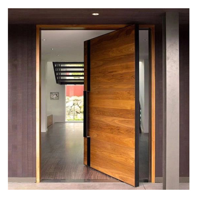 reasonable price entrance glass teak solid wooden door modern apartment front pivot door villa main doors