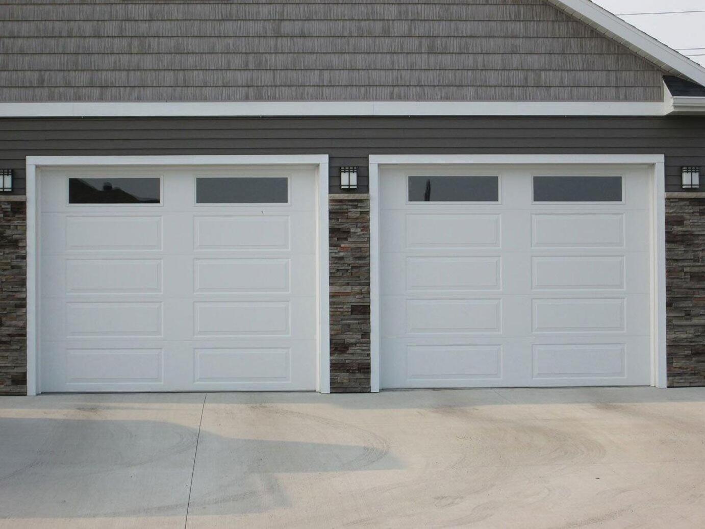 12x7 steel golf cart garage door with window insert