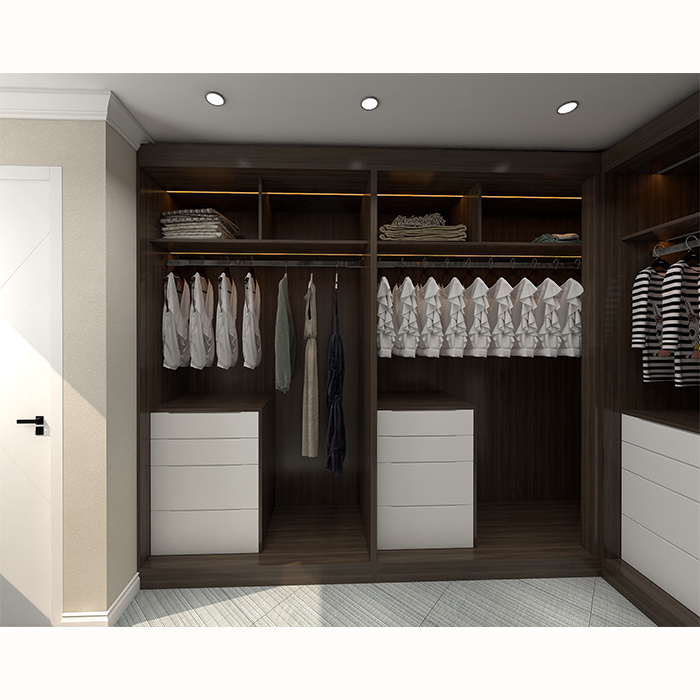 Modern bedroom simple sliding doors wardrobe corner set units hanging closet organizer