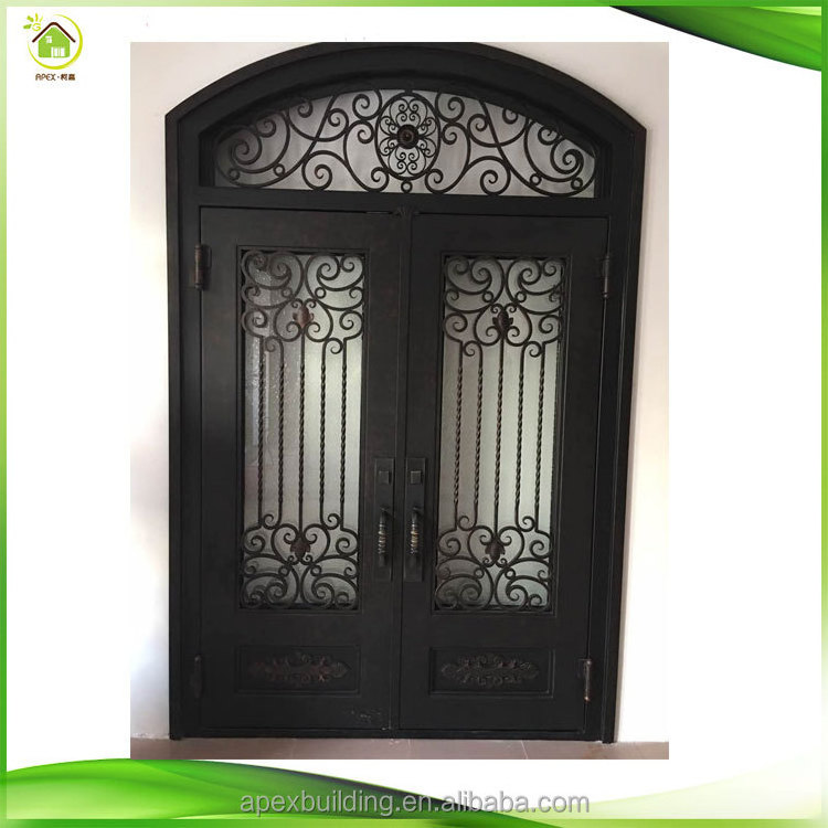 custom front entry prehung for sale arch top double wrought iron exterior outswing french doors