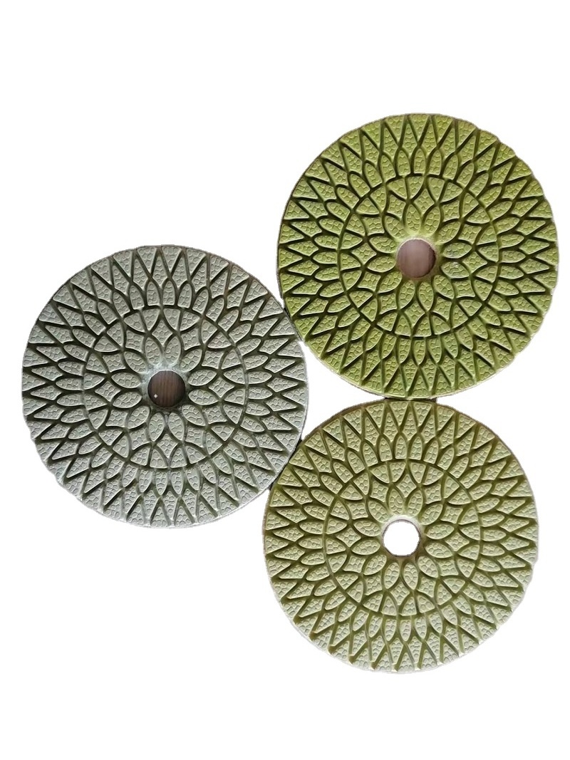 4inch 100MM  Diamond Tools 4 Steps Wet Polishing Pad For Stone Marble With Granite Sunflower Diamond Disc