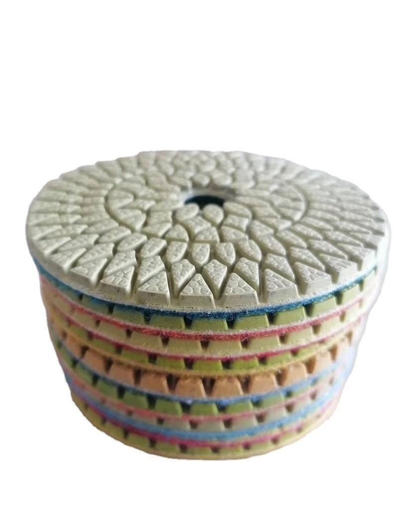 4inch 100MM  Diamond Tools 4 Steps Wet Polishing Pad For Stone Marble With Granite Sunflower Diamond Disc