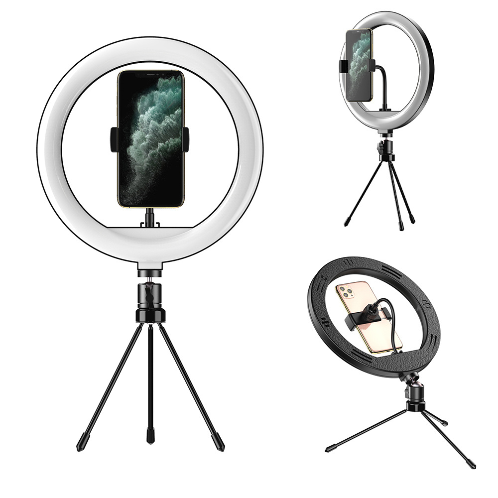 APEXEL 3000K-6500K make up LED ring light Dimmable 10 inch selfie ring light with tripod stand