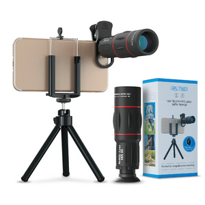 APEXEL 18X Zoom Telephoto Lens with Tripod Universal Optics Glass Telescope Phone Camera Lens 18X25 Zoom Lens for Mobile Phone