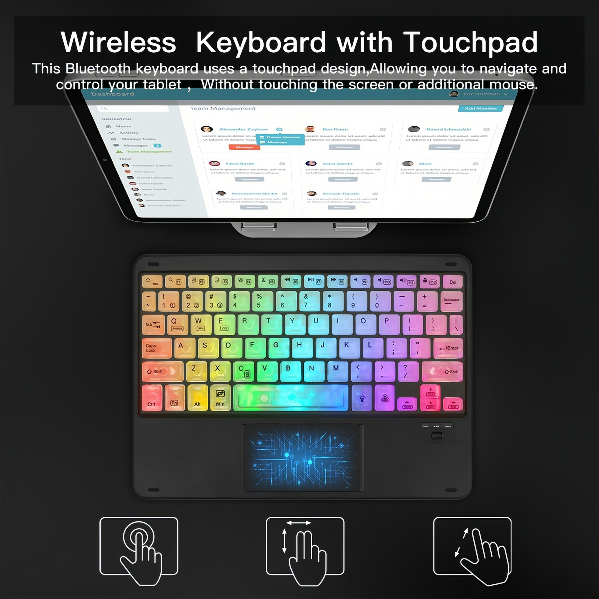 Wireless Keyboard Touch Pad Slim BT bluetooth computer Keyboard Tablet Mobile Phone Laptop Universal Trackpad Keypad keyboard