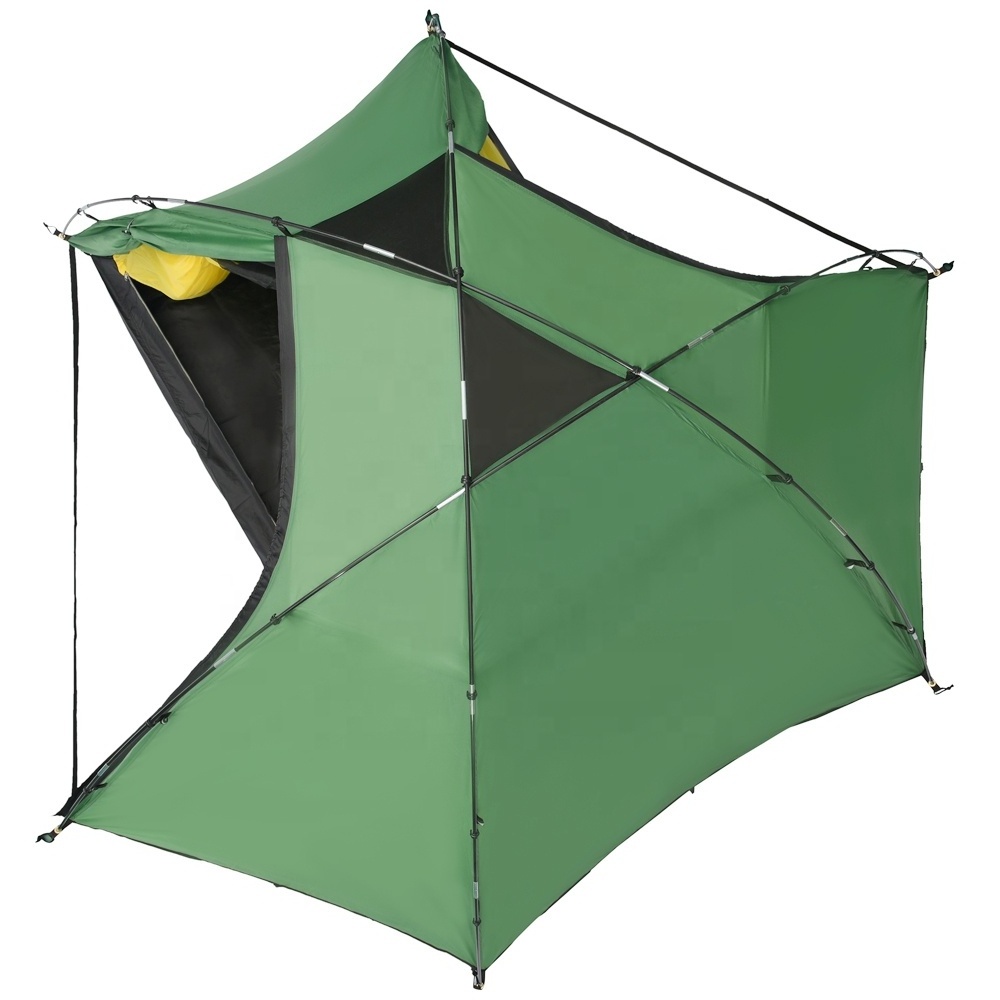 Factory custom 190T polyester PU coating stretch 2 person tent waterproof backpacking mosquito net tourist dome tent