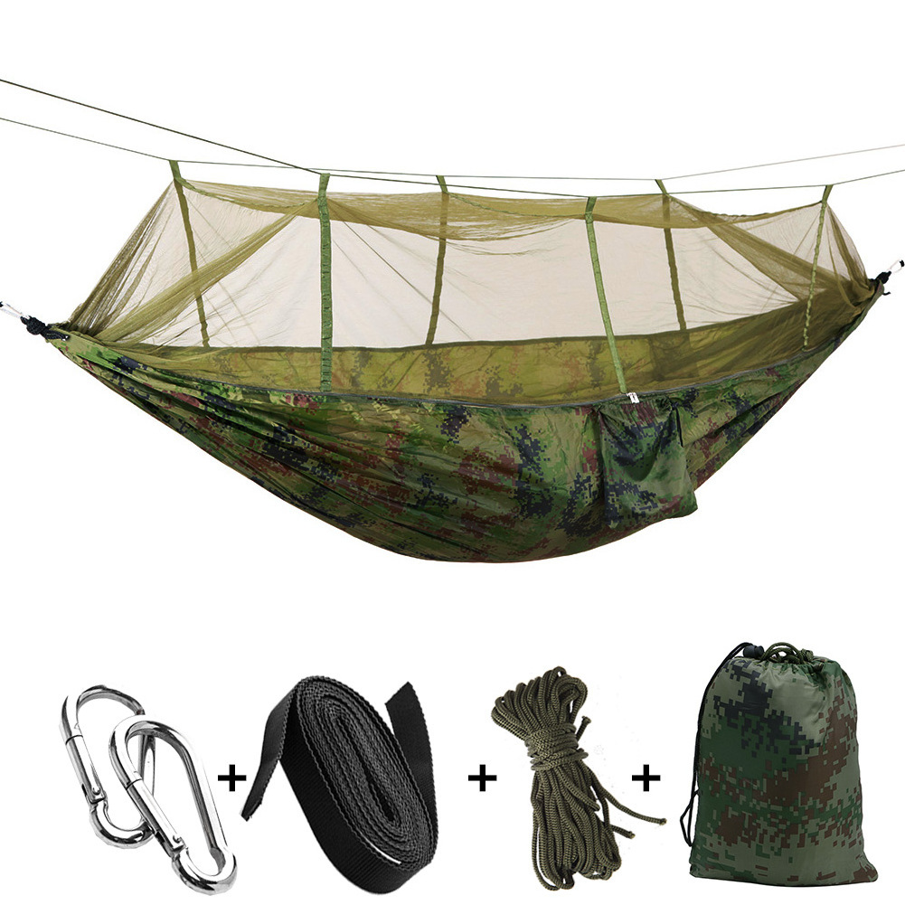 Hot selling one-person portable hammock camping tent outdoors mosquito net hammock