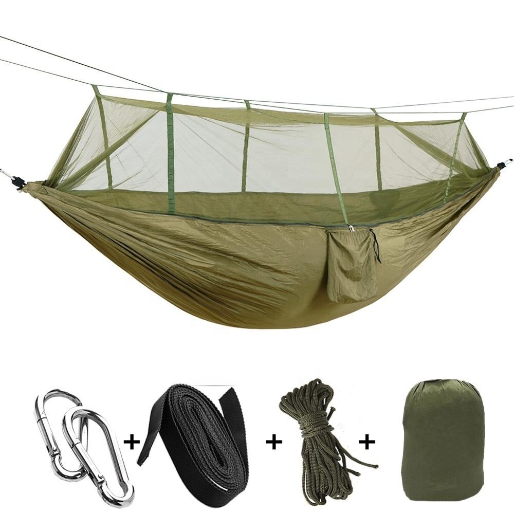 Hot selling one-person portable hammock camping tent outdoors mosquito net hammock