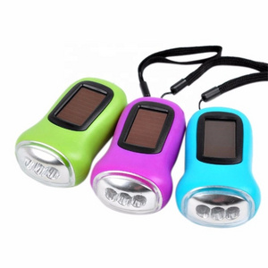 Recharge flashlight Hand solar flashlight small sun torch light