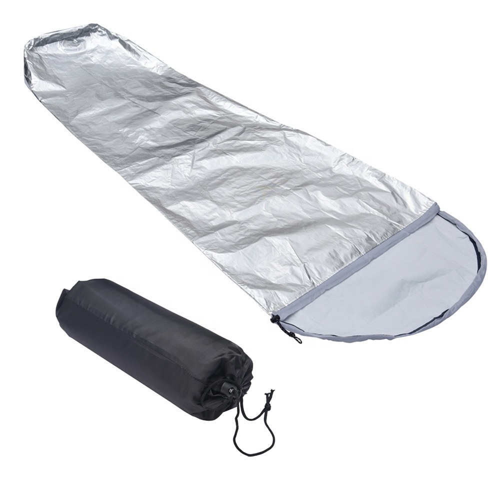 Non-woven+PE+PET ultralight outdoor heated hiking sleeping bag ultralight light emergency sleeping bag