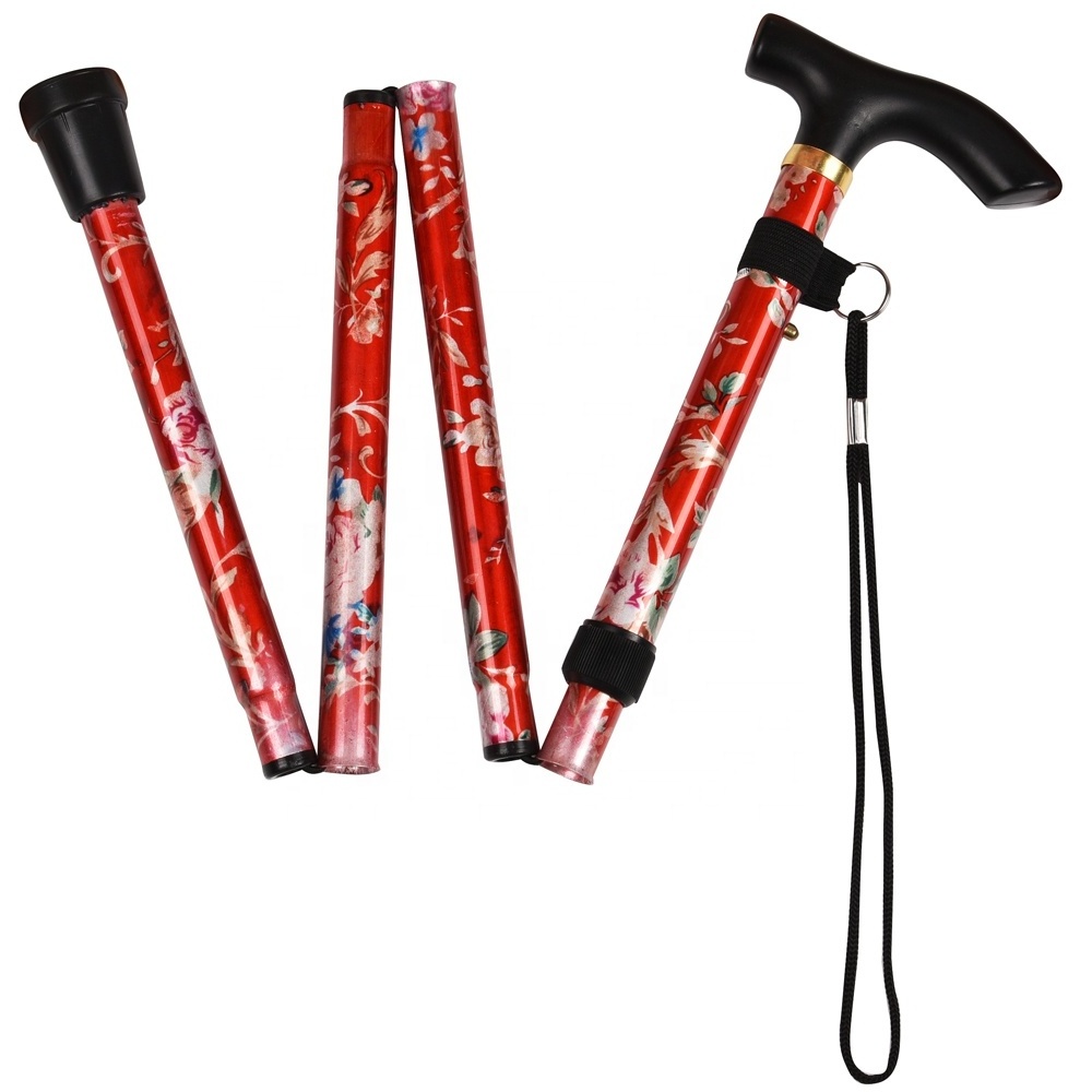 Foldable Walking Cane for Collapsible Lightweight Adjustable, Portable Hand Aluminium alloy folding walking stick