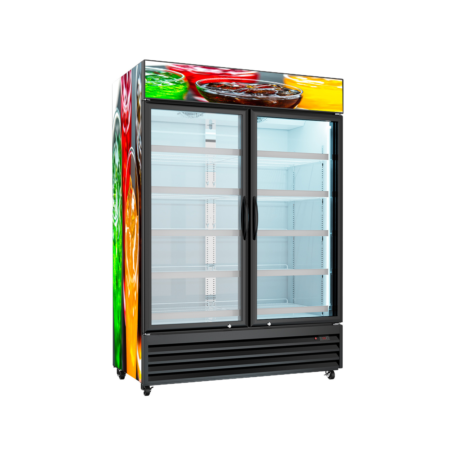 1000 Liters PCM Metal sheet Built Big Capacity Energy Drink Refrigerator and Cooler with tempered Glass Door with Lock