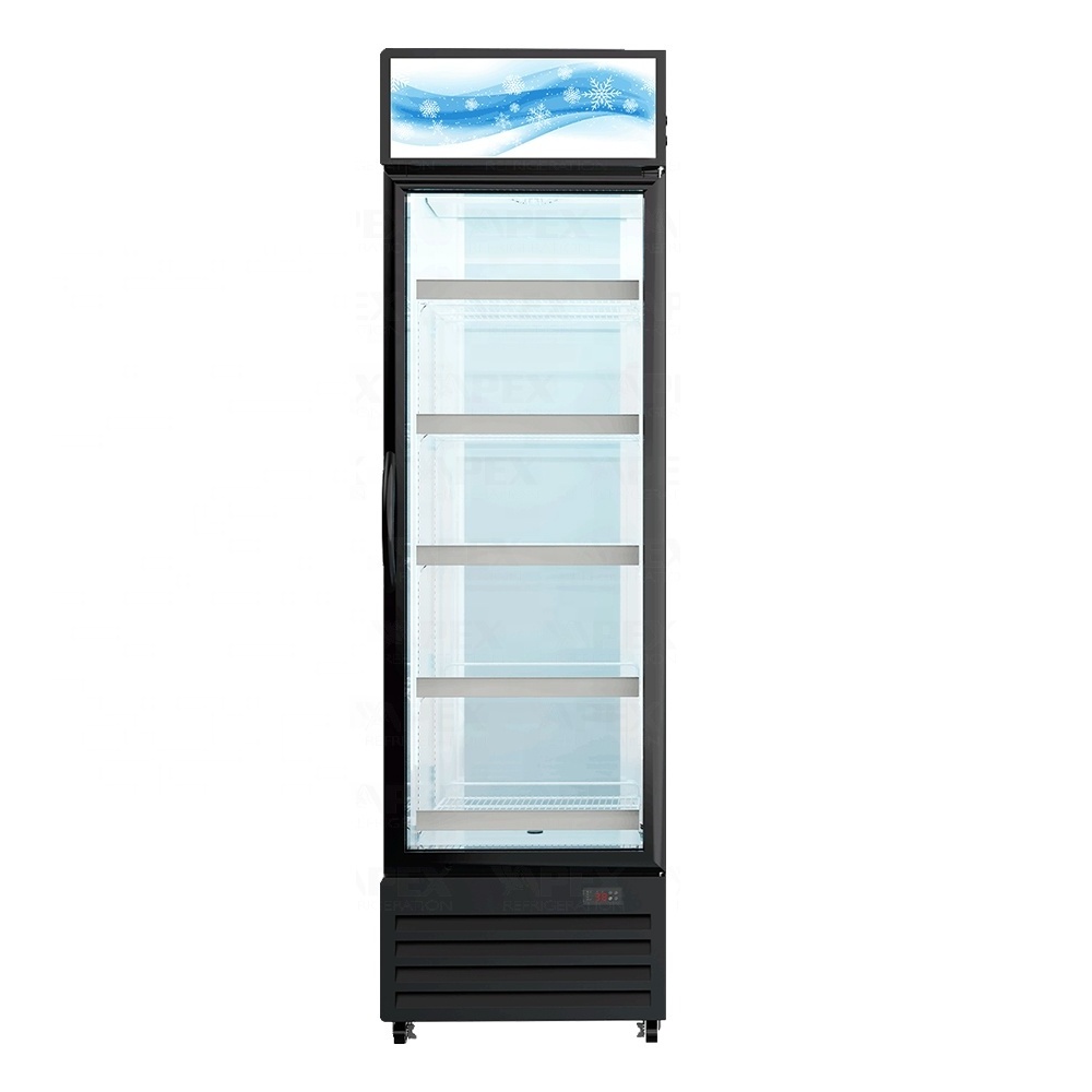 Apex shop commercial upright beverage energy drink glass door display fridge