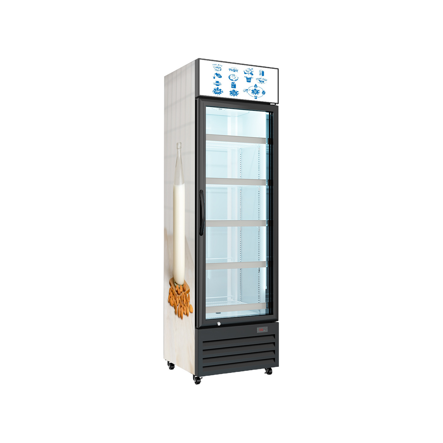 Dynamic Air Cooling Commercial Display Dairy Products Fridge Freezer Refrigerator