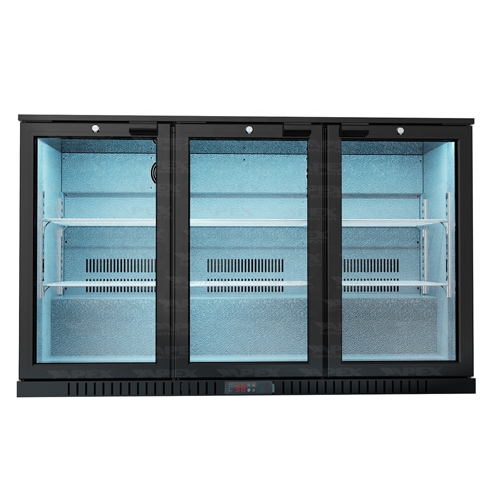 APEX Commercial Beer Bar Fridge With Three Hinged Glass Doors