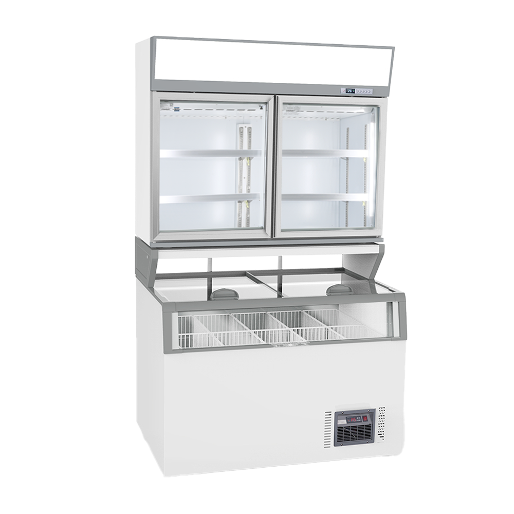 North America Supermarket Combi Freezer Overhead Freezer Cabinet Open Top Island Display Fridge