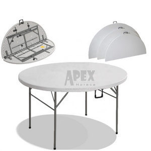 Plastic Folding table round used for banquet outdoor wedding folding tables 6 ft HDPE table chairs