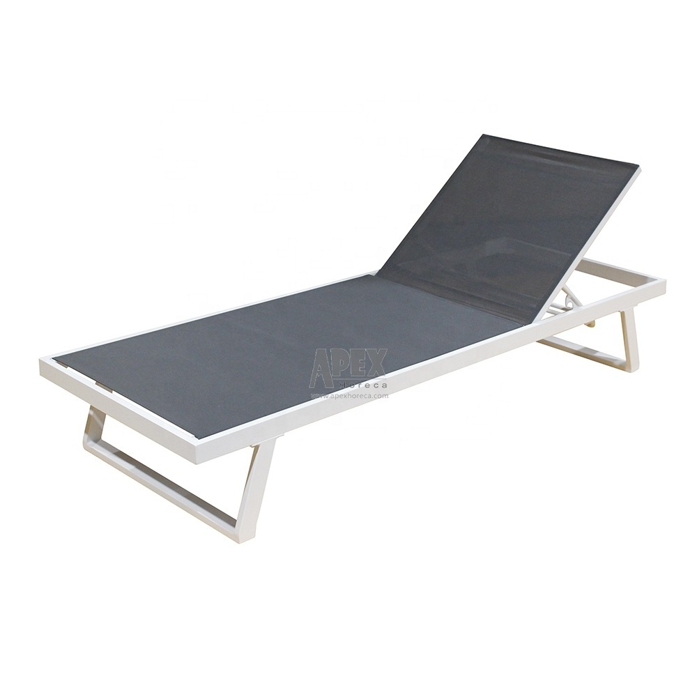 Aluminium Swimming Pool Lounge Chair Outdoor Sunbed Waterproof Fabric Rattan Sunbed Sun Loungers