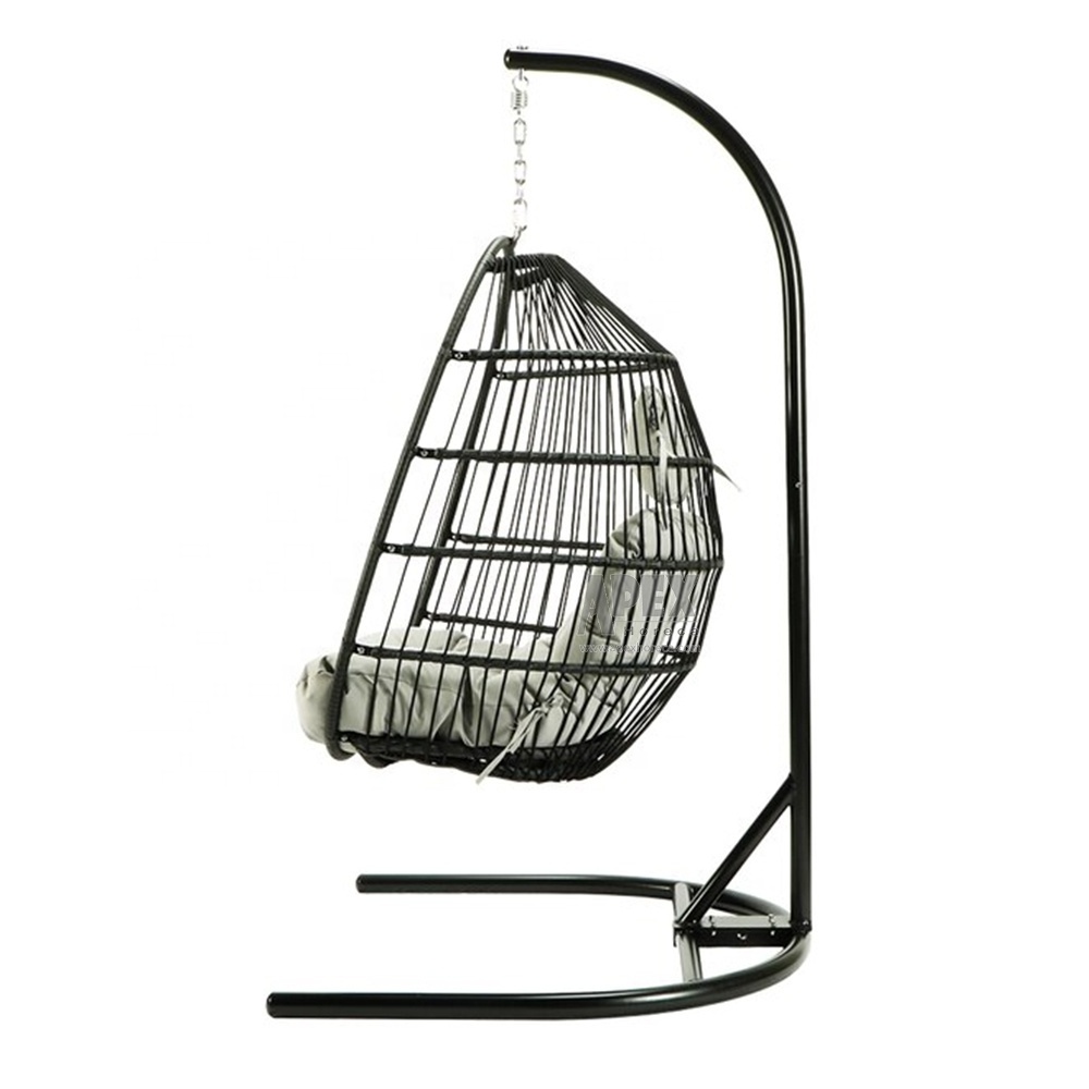 Indoor Outdoor Egg Hanging Chair Hammock Basket Chair with Cushion with Stand for Patio Bedroom Balcony