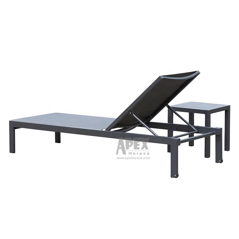 Patio Pool Chaise Lounge Day bed Chair Adjustable Swimming Aluminum Daybed Outdoor Beach Sun Lounger