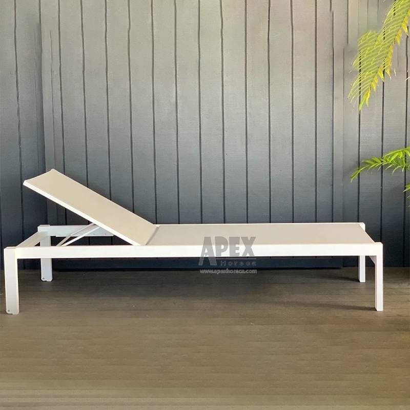 Patio Pool Chaise Lounge Day bed Chair Adjustable Swimming Aluminum Daybed Outdoor Beach Sun Lounger